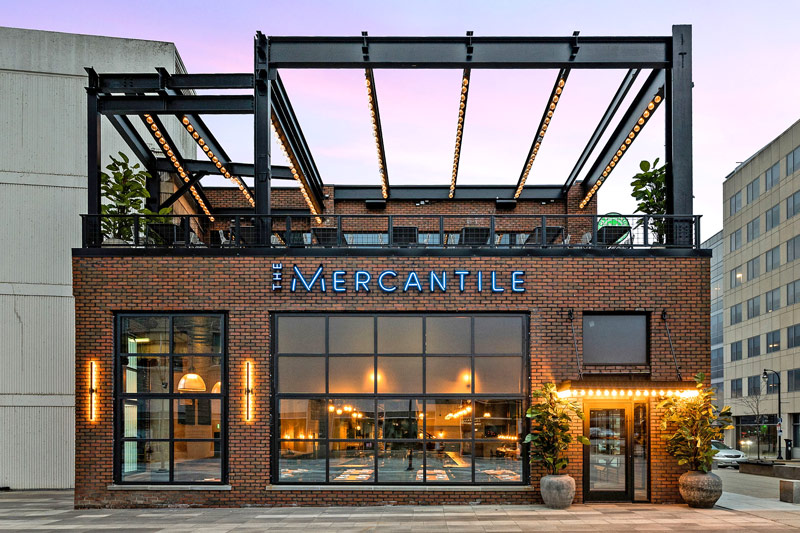 Exterior of The Mercantile Rooftop Bar and Restaurant